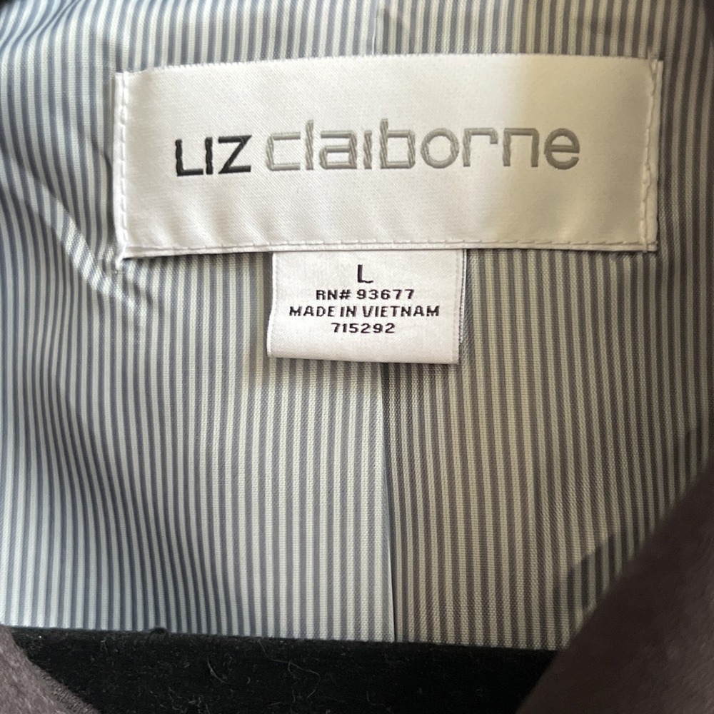 Liz Claiborne‎ Womens Button Down Military Style Dress Coat - Navy - Size L - Picture 4 of 9